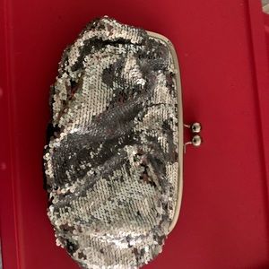Sequined clutch purse